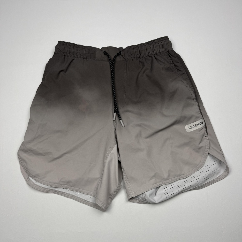 Legends Shorts Mens Small Gray Lined Athletic Running 7 Inseam Reflective